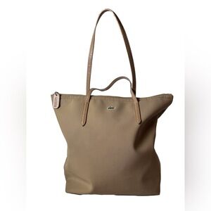 Lacoste Anna Reversible Tote – Tan Canvas Logo‎ Bag – Everyday Shopper Purse
